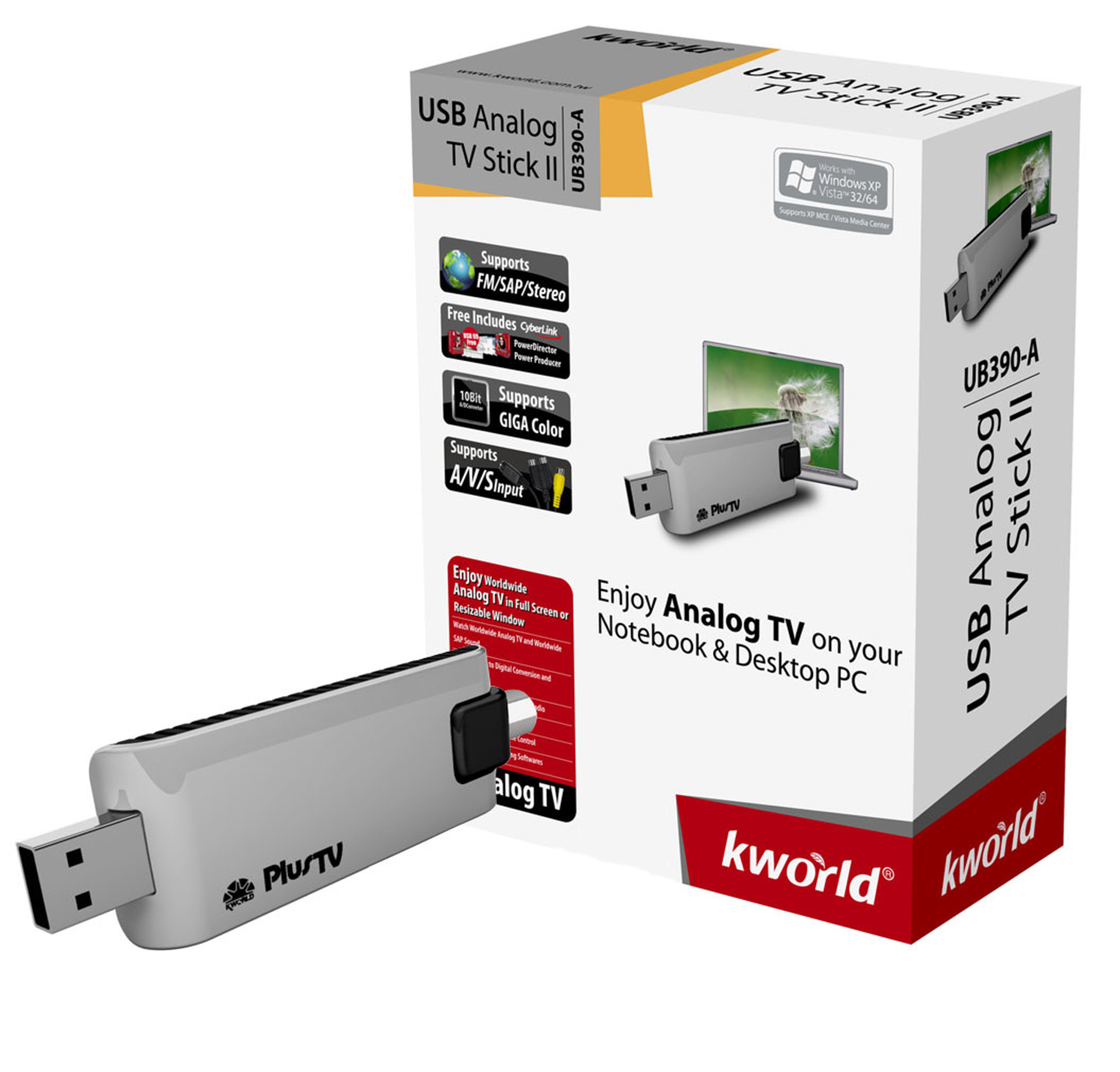 Jual Harga Kworld TV Tuner USB Analog TV Stick II UB390A USB